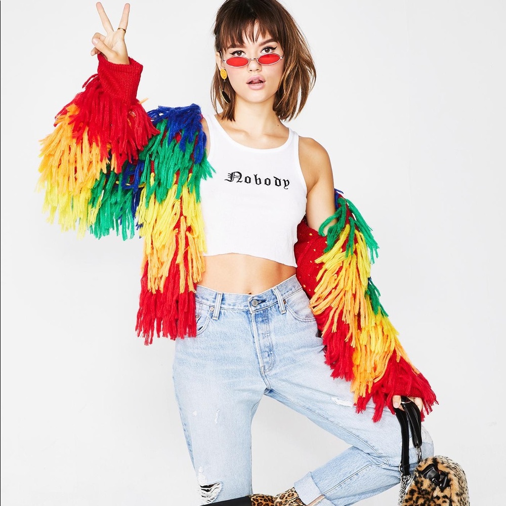 Current Mood Freaky Acid Trippin’ Shaggy Sweater🌈